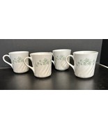 Set Of 4 Corning Ware Callaway Swirl Ivy Coffee Mugs, Corning White Swir... - $283.06 MXN