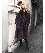 Dark Ranch Black Mink Coat Coats M Petit Notch Collar Fancy Lining Fast ... - $599.00