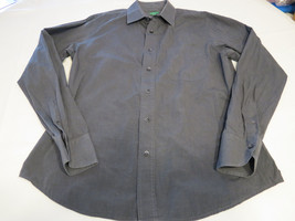 Mens United Colors of Benetton black long sleeve button up shirt dark grey EUC @ - £76.59 GBP