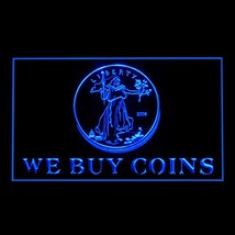 190216B We Buy Coins Platinum Old Silver Jewelry Precious Metals LED Light Sign - £17.57 GBP