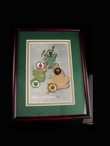 Vintage British Isles golf shadowbox frame - old style coin markers - Me... - £98.77 GBP