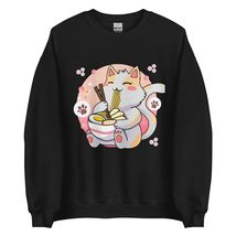 Ramen Cat Kawaii Anime Cat Sweatshirt, Japanese Noodle Funny Anime Unise... - £22.73 GBP+