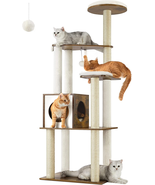 Woodywonders Cat Tree, 65-Inch Modern Cat Tower for Indoor Cats, Multi-L... - £86.77 GBP