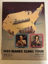 1982 Ibanez Clinic Tour Vintage Print Ad pa8 - $8.90