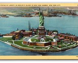 Statue of Liberty New York City NY NYC UNP Unused Linen Postcard N25 - £2.70 GBP