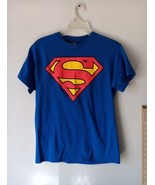 Superman Shirt Men&#39;s Medium Blue Short Sleeve Tee Logo DC Comics - £11.68 GBP