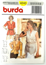 Burda Sewing Pattern 4243 Women's Blouse 3 Designs Sizes 10-20 US & 36-46 Europe - $8.79