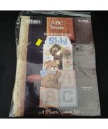 Vintage NOS Needlecraft Plastic Canvas ABC Bears Door Knob Sign Kit Tita... - €8,37 EUR