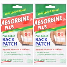 2 ENVELOPES Of  Absorbine Jr. Plus XL  Pain Relief Back Patches ( EXTRA ... - $9.99