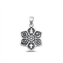 Zen, peace, moon sterling silver pendant - $18.80