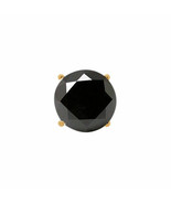 0.22CT Round Genuine AAA Black Diamond 18K Yellow Gold Men&#39;s Single Stud... - £53.30 GBP