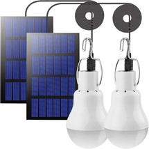 Solar Light Bulbs 2PCS with 11.31ft Cables 2 130LM Solar Rechargeable Light Bulb - £32.14 GBP