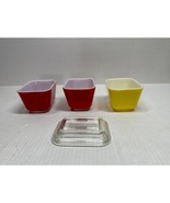 Vintage Pyrex Small Refrigerator Dishes With Lids Yellow Red 501 lot of ... - $511.24 MXN