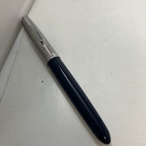 Vintage Parker 21 Dark Blue And Stainless Steel Fountain Pen - $453.75 MXN