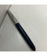 Vintage Parker 21 Dark Blue And Stainless Steel Fountain Pen - $24.70