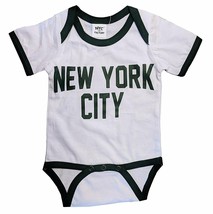 NYC FACTORY New York City Baby Bodysuit Ringer Shirt Screen Printed Lenn... - £10.19 GBP+