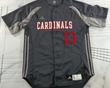 Adidas Cardinals Jersey Shirt Mens Large Grey Button Front 13 Short Sleeve - $19.79
