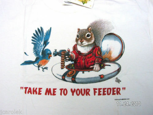 Primary image for Squirrel Sweatshirt M L XL Take Me To Your Feeder NWT Fun White New