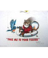 Squirrel Sweatshirt M L XL Take Me To Your Feeder NWT Fun White New - $40.06 CAD