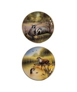Set of 2 Rare Spode Wildlife Series Plates No. 1 &amp; 4 Otters &amp; Badgers MINT! - £29.88 GBP