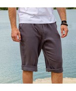 size L, Comfortable long gray Cotton men&#39;s Shorts, Great gift for him - $55.00