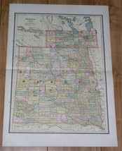 1888 Rare Antique Map Of Dakota Before It Split &amp; Became Two States North South - £29.11 GBP