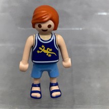 Playmobil Little Red Hair Boy Child w/Lizard Shirt - $4.89