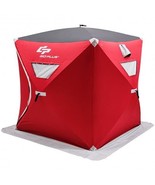 2-person Portable Ice Shelter Fishing Tent with Bag - Color: Red - £144.22 GBP