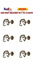 Curtain rod brackets holders Supports 6 Pcs Antique Brass - $140.97
