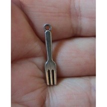 Small Metallic Kitchen Fork Charm Finding Pendant 10 pcs for Jewellery &amp; Crafts - £1.95 GBP
