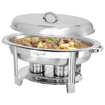 MegaChef 5.8 Quart Stainless Steel Oval Professional Chafing Dish/Food Warmer/Bu - $2,301.20 MXN