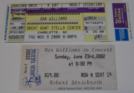 Dar Williams 2 Original 2002 Ticket Stubs Great Aunt Stella Center Playe... - $12.75