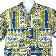 Tapa Tribal Tiki Honu Go Barefoot Hawaiian Shirt size M/L Medium 46 x 29 Mens - £34.66 GBP