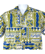 Tapa Tribal Tiki Honu Go Barefoot Hawaiian Shirt size M/L Medium 46 x 29... - £34.03 GBP