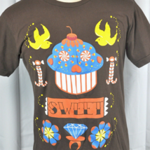 Sweet Sugar Skull Cupcake Candy Baker Tattoo M T-Shirt Medium Mens Woot! USA - £18.81 GBP