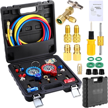 3 Way AC Manifold Gauge Set for R1234Yf R134A R22 R32 R410A Refrigerant,... - $138.58
