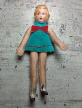 Vintage 1960s Miniature Bending Arms &amp; Legs Rubber Girl Doll Toy Hong Kong 2.25&quot; - £5.07 GBP
