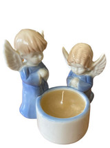 Biedermann Praying Angels Candle Holder Figurine Porcelain Japan - $19.75