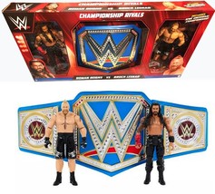 WWE Championship Rivals Bundle 2 Figures &amp;Belt Roman Reigns Brock Lesnar Playset - £23.90 GBP