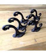 6 Cast Iron Rustic Victorian Style Coat Hooks Hook Rack Hall Tree Vintag... - $26.99