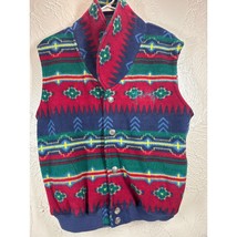 EMI Yosemite Vintage Aztec Fleece Acrylic Vest USA Made Size Medium - $464.68 MXN