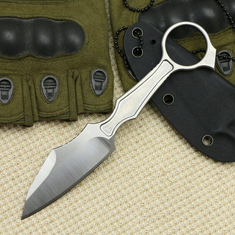 Full Tang Tactical Hunting Survival Pocket Neck Knife D2 Steel Blade wit... - $34.65