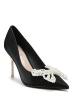 Pearl Flower Metallic Pointed High Heeled Pumps - £62.43 GBP