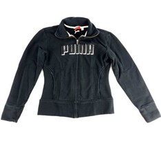 Puma Black Small Sweatshirt Zip Up Track Jacket Puma Logo Long Sleeve - £11.08 GBP