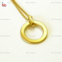 Collier pendentif chaîne cercle en or jaune massif véritable poinçon 18 carat... - £1,109.34 GBP+