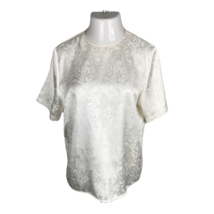 Worthington Women&#39;s Shirt Blouse ~ Sz 12 ~ Cream ~ Short Sleeve - £10.84 GBP