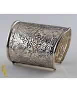 Sterling Silver .925 Cuff Bracelet Bearded Dragon Flower Leaf Design Gre... - $266.47