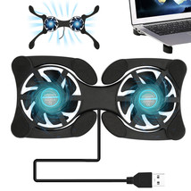 Usb Cooling Fan Pad 2 Foldable Quiet Slim Cooler Fans Stand For Laptop Notebook - £13.62 GBP