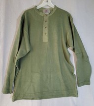 The Territory Ahead Mens Med Cotton Sweater Pullover Buttons Henley Olive Green - £14.16 GBP