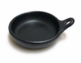 Round Saute Pan Diameter 9 &quot;Black Clay Earthen handicraft Original Made ... - £71.86 GBP